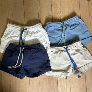 Kids Cotton Drawstring Shorts - Navy, Light Blue, White, Cream